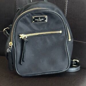 Kate Spade Black Backpack with Gold Accents